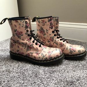 Pink floral Doc Martens